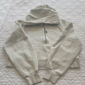 lululemon athletica 1/2 zip crop scuba Cream Sweater